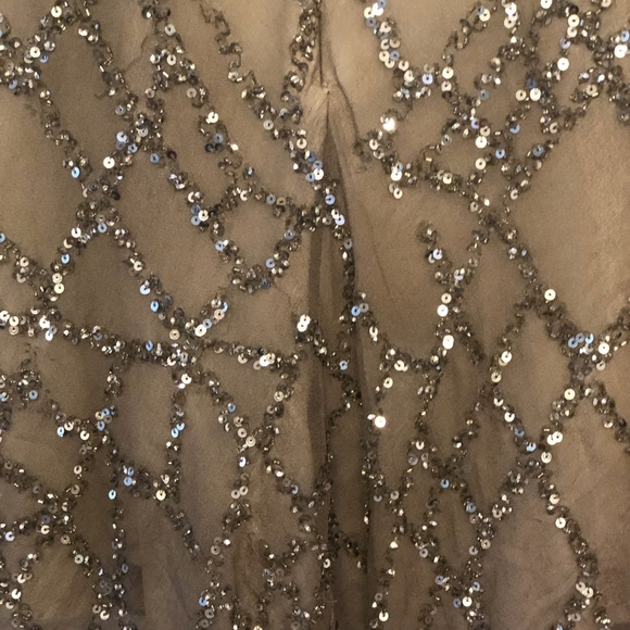 Scala Silver Cocktail Dress, Sz 8 Please Review All Pics No Returns Or Refunds - Picture 3 of 15